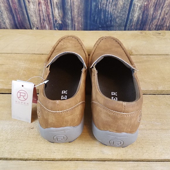 ROPER MENS REESE TAN FAUX LEATHER DRIVING SHOES - Picture 4 of 8